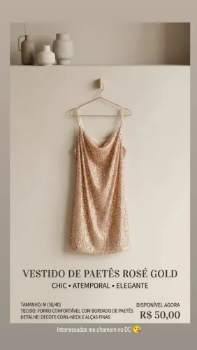 Vestido de Paetê Gold Rosê
