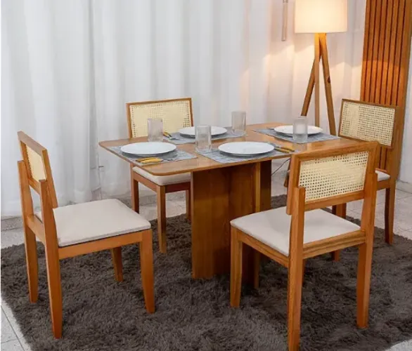 Mesa de jantar 4 cadeiras 1,20m
