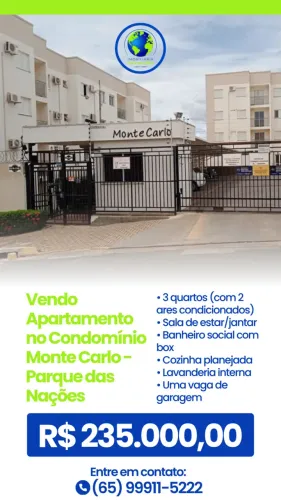 Vendo Apartamento no Condomínio Monte Carlo - Parque das Nações