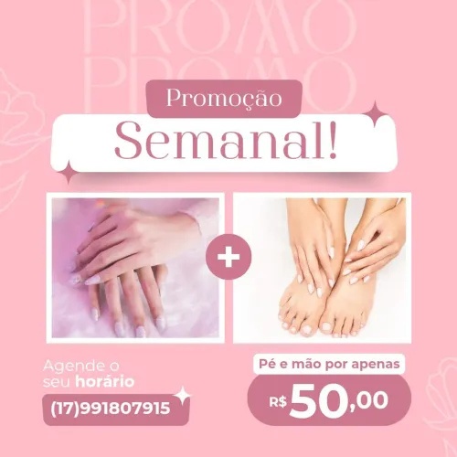 Manicure e pedicure em promoção somente essa semana
