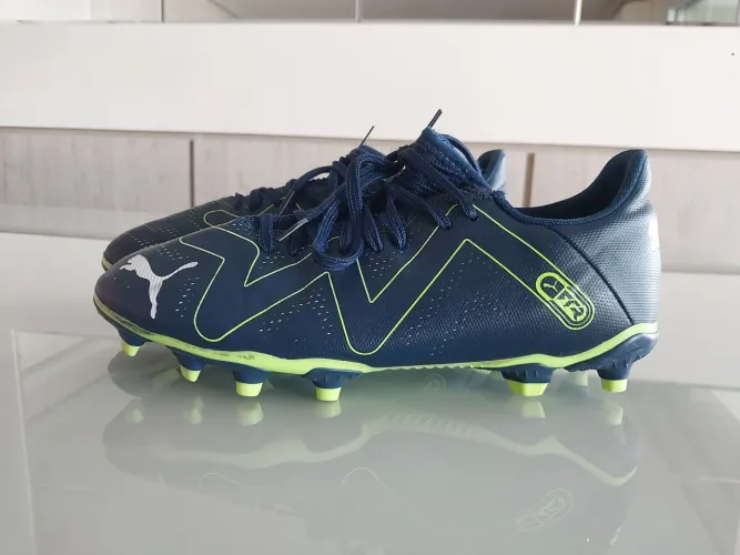 Chuteira de campo Puma Future Neymar Jr Azul e Verde Masculino Tamanho 37