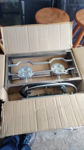 Fogão duas bocas a gás em inox + Kit Gás Alta Pressão