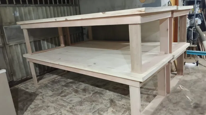 Mesa Rústica Madeira Maciça 300x100 Tampo 30mm - Nova)