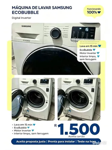 Lava e Seca R$1.500