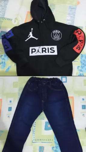 Casaco + calça jeans de menino