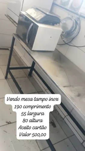 Mesa tampo inox