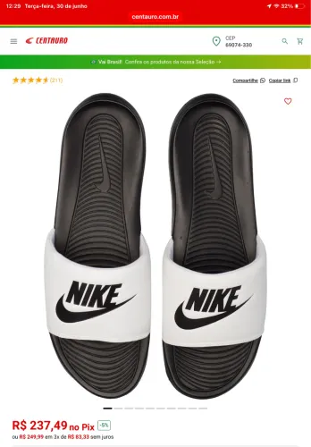 Sandália nike 43