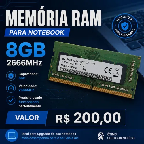 MEMORIA RAM 8GB - NOTEBOOK