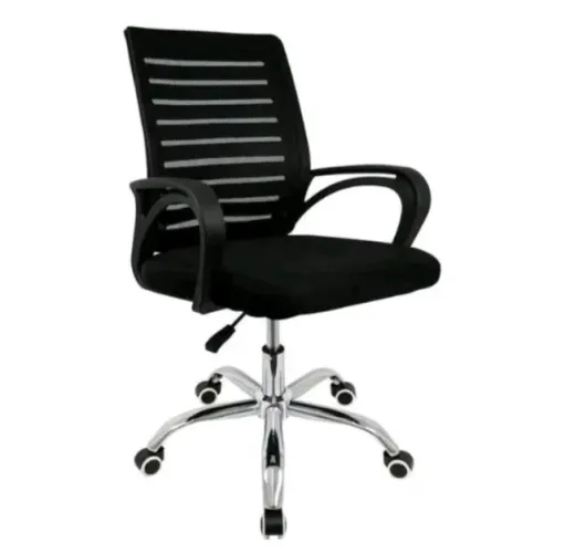 Cadeira de Escritório Preta Giratória Confortável 