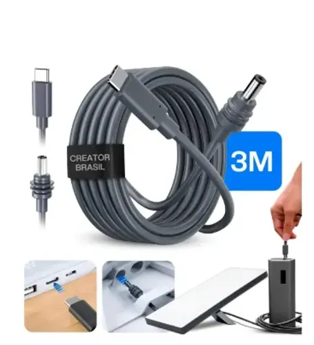 Cabo Carregador Para Starlink Tipo C 3m Mini Dc Usb-c Plug Carregamento Rápido Pd Prova Dá