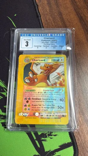 Carta Pokémon Charizard skyridge reverse foil CGC 3 EN inglês