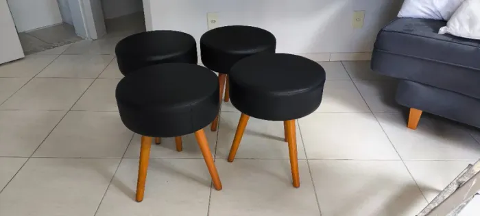 Kit 4 Banqueta (Puff) Pé palito (cadeira)