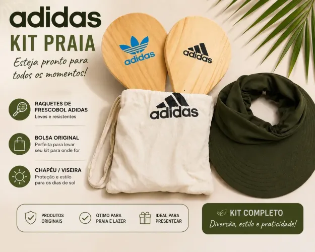 Kit Praia - Raquetes + Viseira