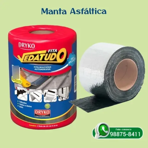 Manta Asfáltica 20cm x 10mt: 49,99 avista