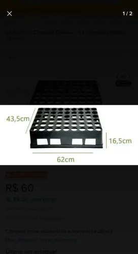 Kit Bandeija para Cultivo (54 Celulas + 54 Tubetes de 280 cm3)