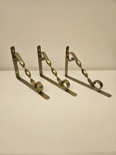 KIT 03 Suportes Prateleira Decorado Mão Francesa 20CM Bicromatizado BEM FIXA