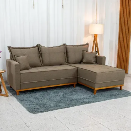 Sofá Milão com Chaise 2.30m Linho: Novo. Pronta Entrega.