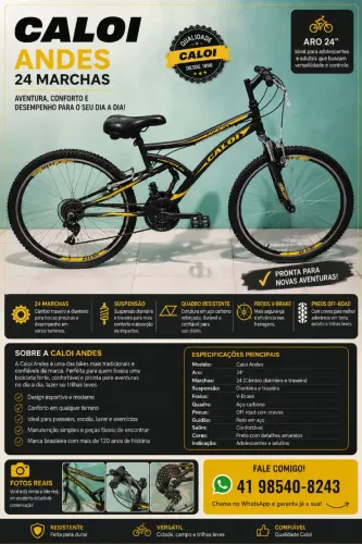 Bicicleta Caloi 24 Marchas