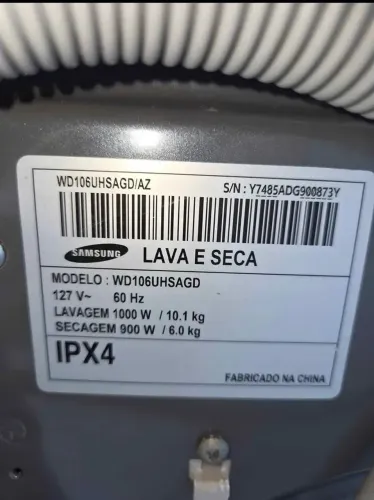 Máquina de lava e seca Samsung 10,1kg cor prata Entregamos?