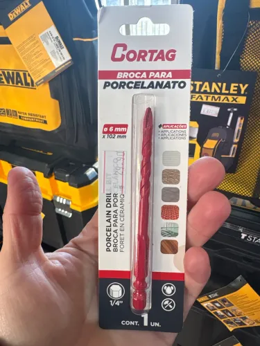 Broca para Porcelanato 6mm x 1/4'' Cortag 63061