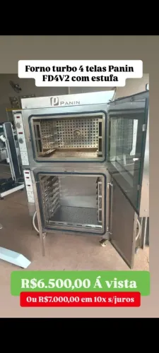 FORNO TURBO 4 TELAS PANIN FD4V2 COM ESTUFA USADO
