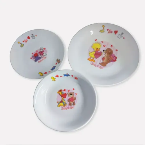 Suzy's Zoo KFC Japão 2012 - Pratos e Tigela Originais (3 Peças)