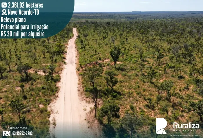 488 ALQUEIRES | 1.300 HA PARA ABERTURA | RIO PARA IRRIGAÇÃO