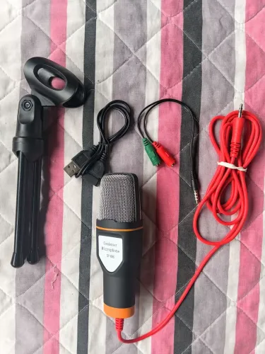 Microfone Condensador sf-666 com tripé