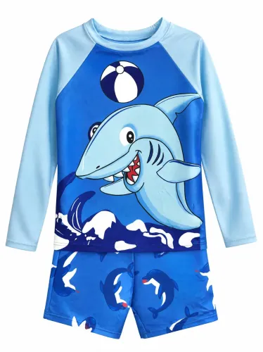 Conjunto infantil tubarão praia piscina 2-4 anos