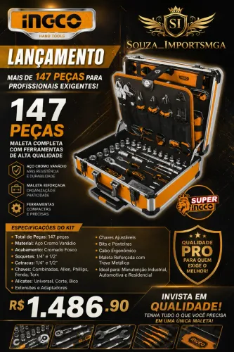 Kit de ferramentas lançamento INGCO 