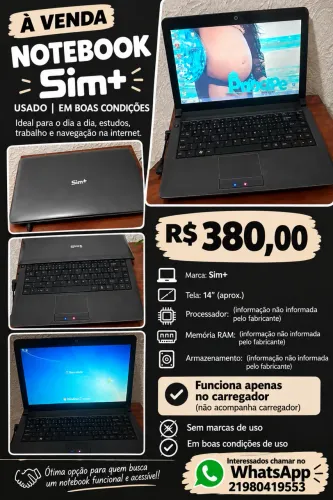 Vendo notebook usado/em boas condições