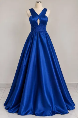 Vestido azul longo