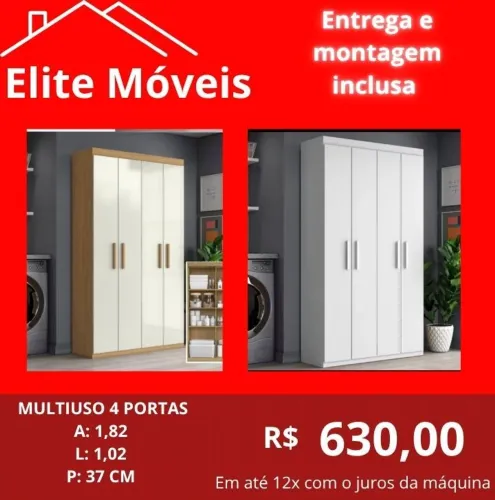 630,00 Com a montagem e a entrega guarda roupa novo na caixa com garantia de fabrica. 