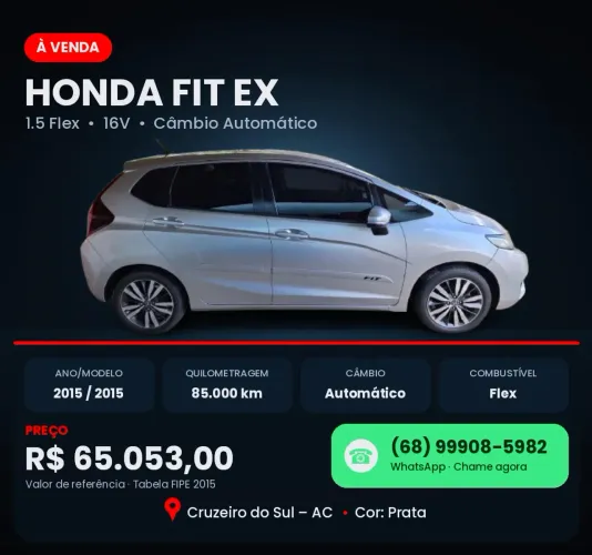 Honda Fit Ex/s/ex 1.5 Flex/flexone 16V 5P Aut. 2015