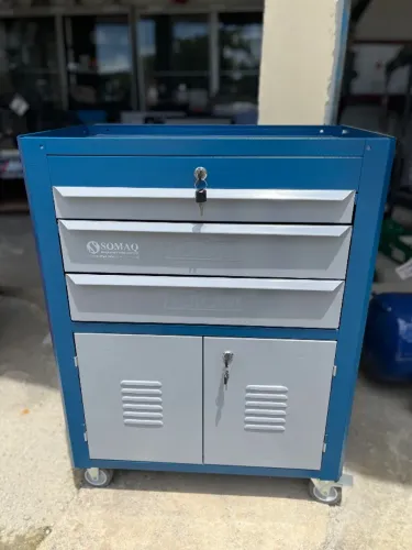 Carrinho de ferramentas Azul com 03 gavetas com armário
