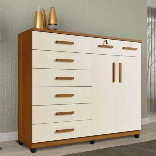 Cômoda com 8 gavetas 2 portas New triunfo!! Rf4633m