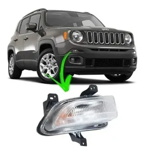 Farol Diurno Jeep Renegade 2015 à 2021 - Cromado - Pisca Integrado - Depo