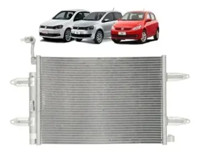 Condensador de Ar Condicionado Volkswagen Gol G5 G6 2009 à 2016 - 1.0 / 1.6 Brasado- Denso
