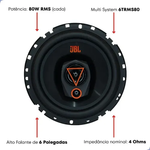 Par de Alto Falante 6 Polegadas JBL Triaxial 160rms