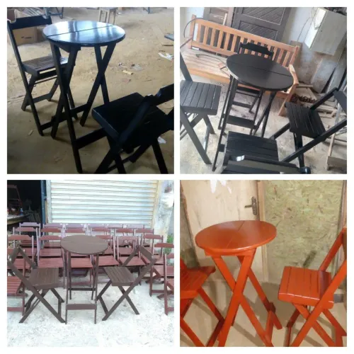 Conjunto bistrô alto dobrável dobráveis 430 reais 