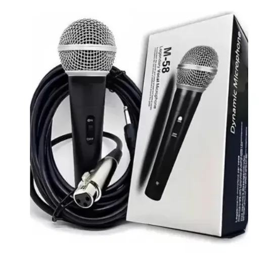 Microfone Profissional Com Fio Sm-58