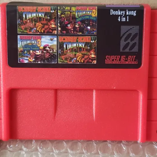 Fita cartucho Donkey Kong 1,2,3, Competition 4 Em 1 Super Nintendo - Produto novo lacrado