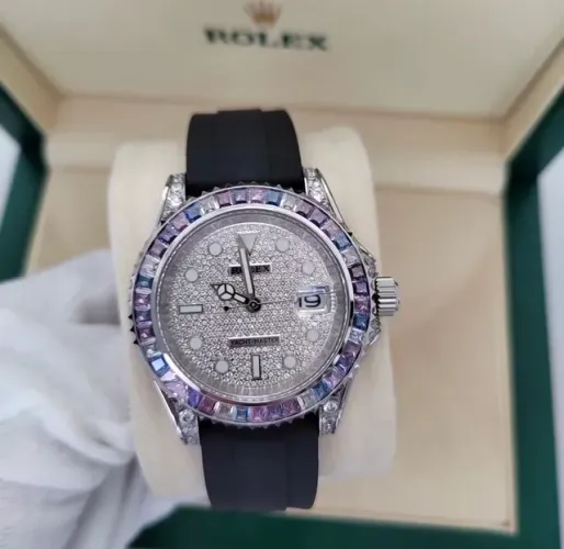 Relógio Rolex Yacht Master Cravejado