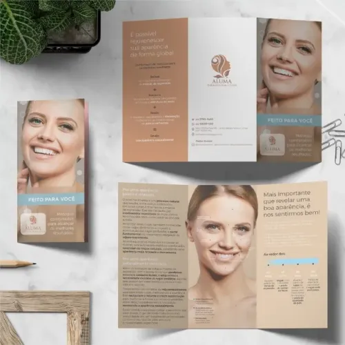 Super promoção . 1000 folders 2 dobras couche 90 gramas 