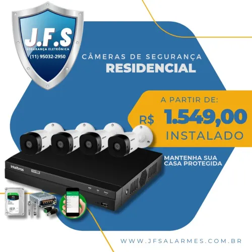 Kit de Câmeras de Segurança 4 Câmeras + DVR Intelbras - Instalação Inclusa