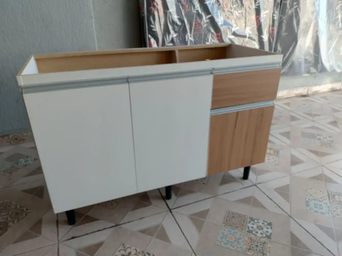 Balcão para pia 1,20 metros,Armário de cozinha com gaveta com corrediça metálica 