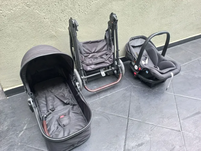 Carrinho de Bebê Kansas Premium Baby + bebê conforto + base