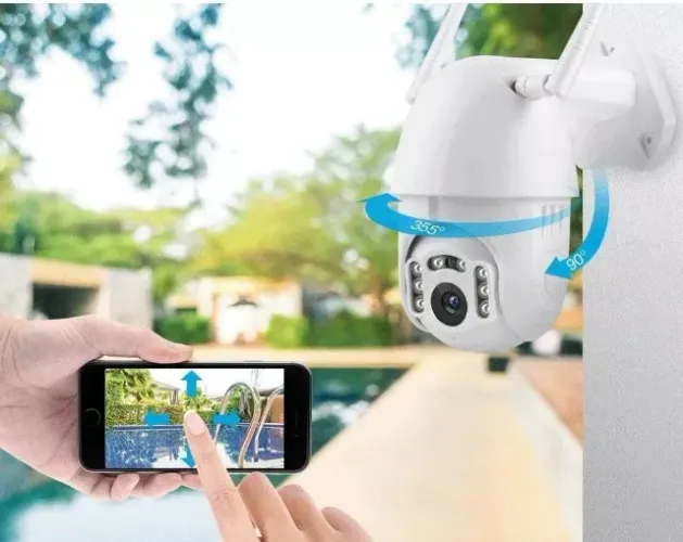 Camera de Segurança Wifi Externa Giratoria 360 Audio e Visão NOturna Prova Dagua