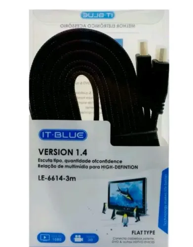 Cabo HDMI 3 Metros IT-BLUE LE-6614 - Versão 1.4