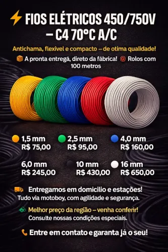 Cabos Elétricos flexível antichamas 